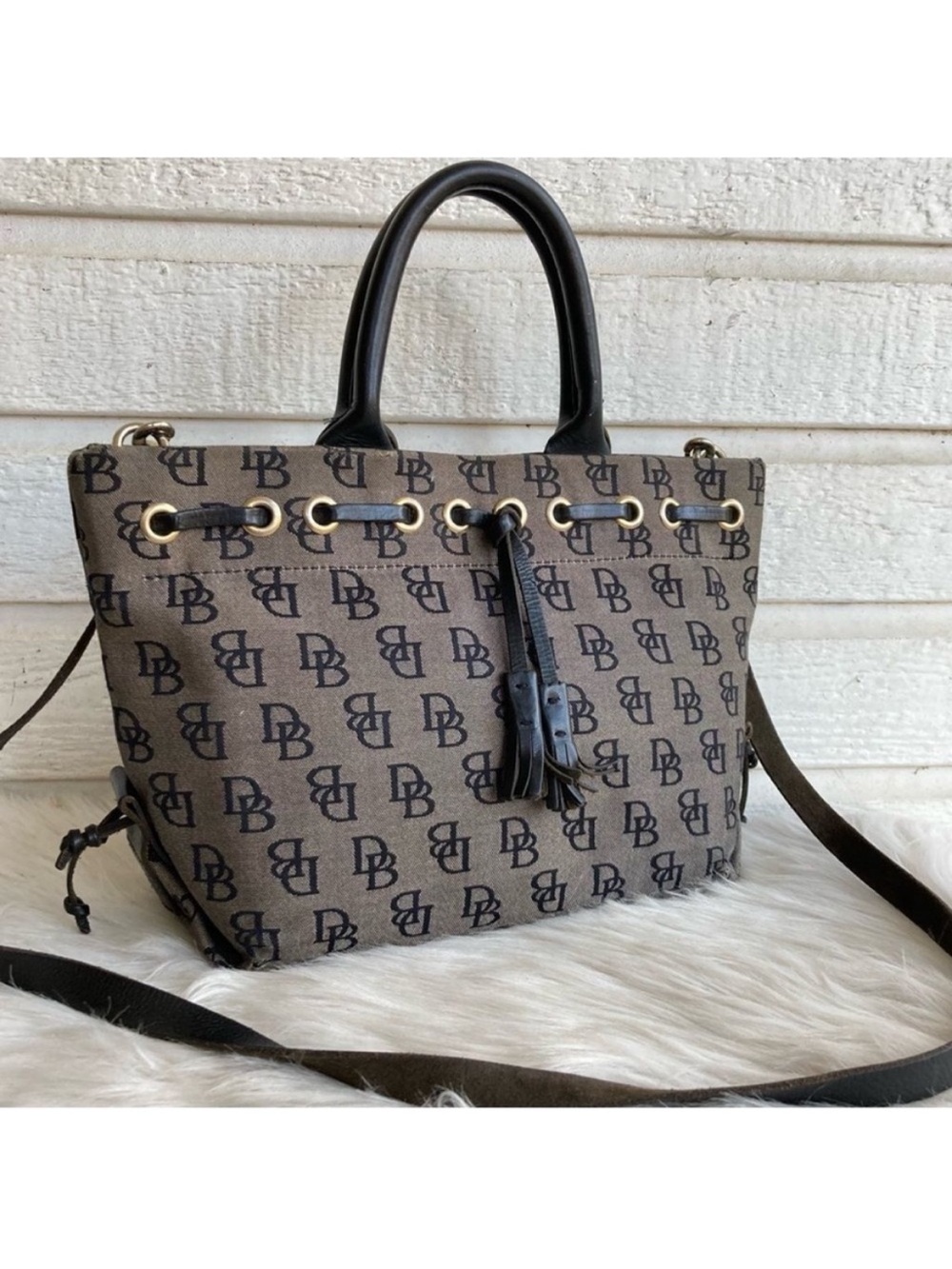 DOONEY & BOURKE Signature Y2K Monogram tote Satchel Black Grey